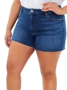 Good American Plus Size Denim Cut-Off Shorts Size 20
